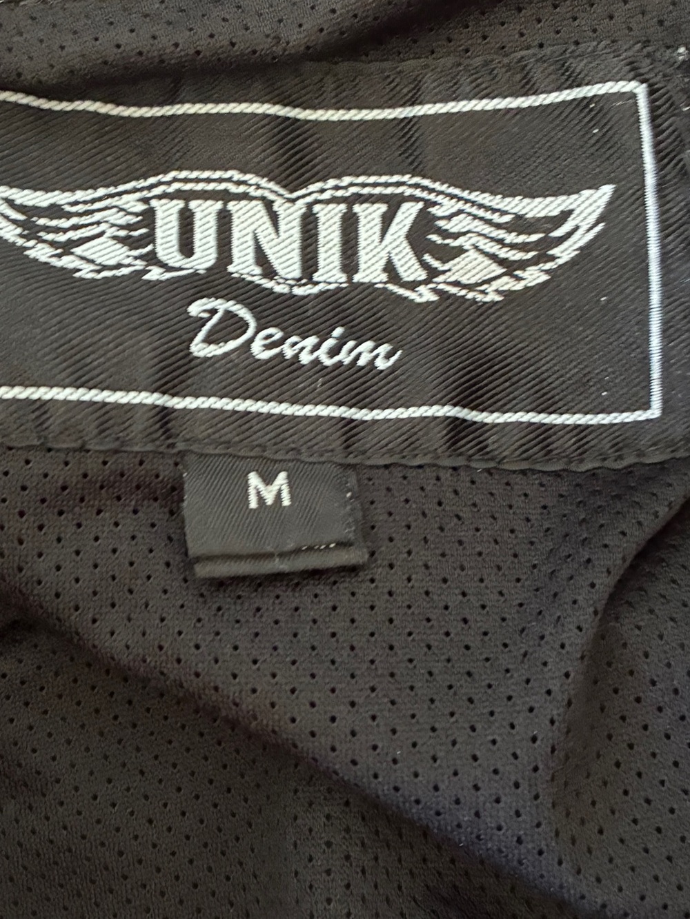 Unik Denim Faded Black Sleeveless Moto Grunge Biker Denim Vest Snap Front Sz M - Picture 6 of 8